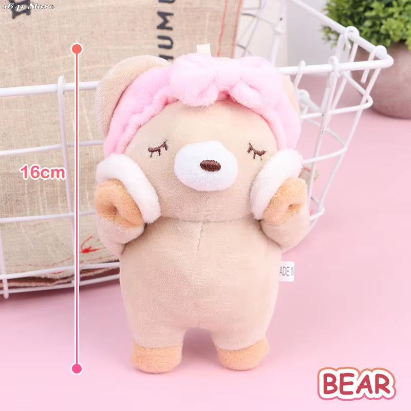 1Pc Durable Cute Bath Rabbit Piggy Bear Plush Stuffed Doll Soft Plush Toy Keychain Pendant Bag Decor Kid Gifts