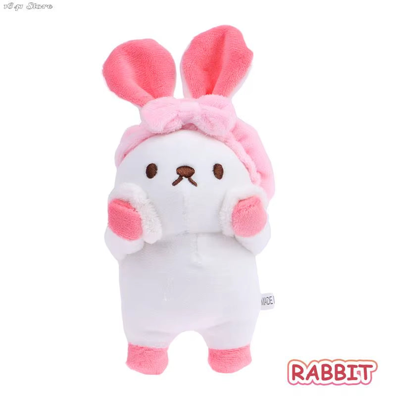 1Pc Durable Cute Bath Rabbit Piggy Bear Plush Stuffed Doll Soft Plush Toy Keychain Pendant Bag Decor Kid Gifts
